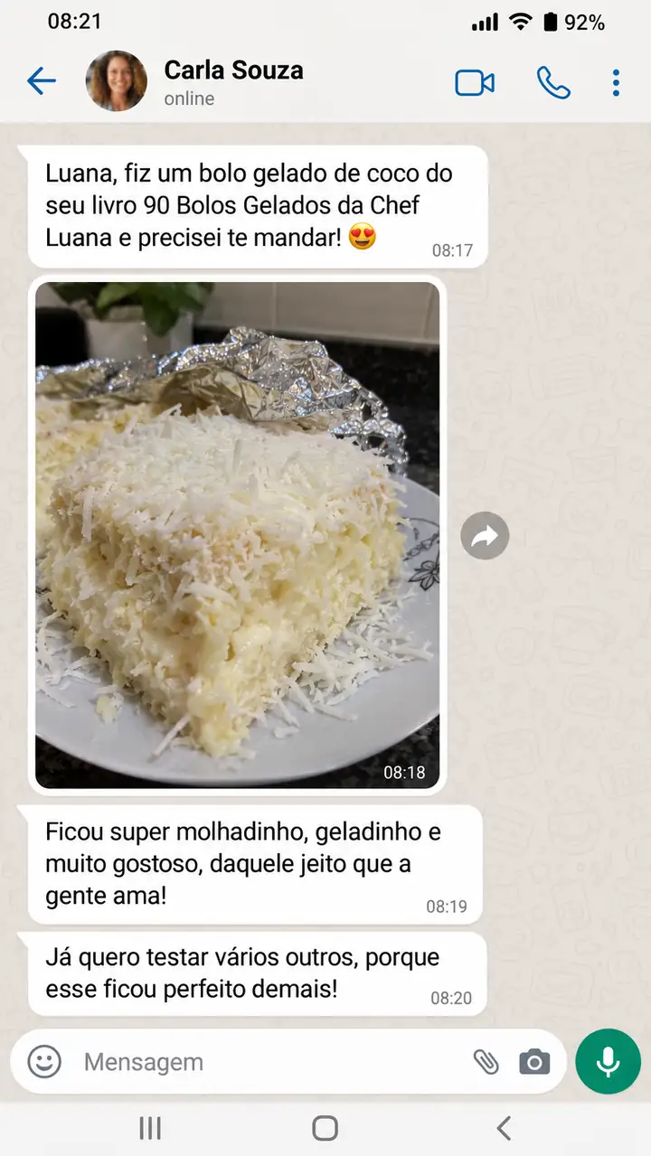 Print da conversa com Carla Souza