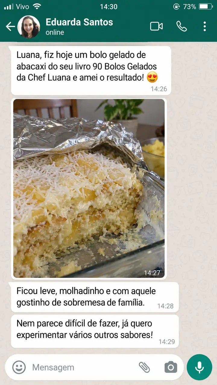 Print da conversa com Eduarda Santos